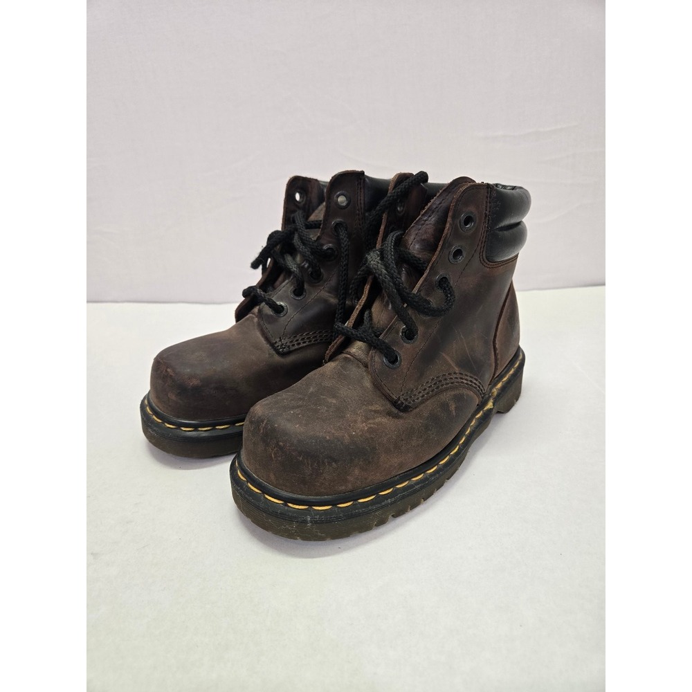 Dr. Martens 2239 Made in England Work Boots Brown Leather Steel Toe Size 5‎ VTG